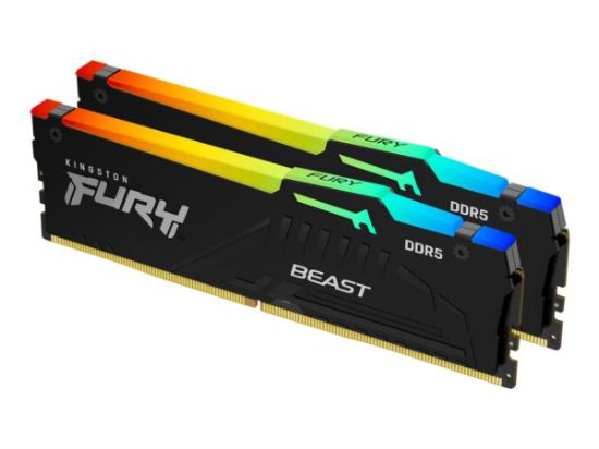 Slika DIMM DDR5 32 GB x2 Kit 6000 MHz Kingston FURY Beast RGB, KF560C40BBAK2-64