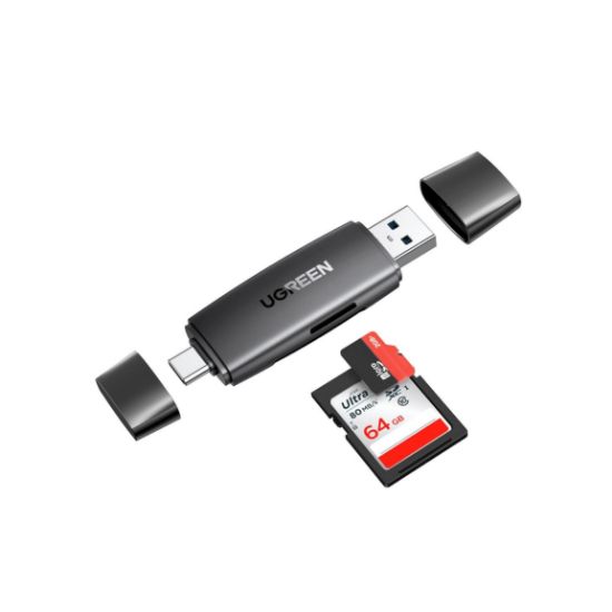 Slika UGREEN USB-C + A, TF/SD kartice, crni