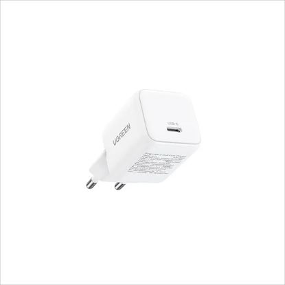 Slika UGREEN zidni punjač 20W, 1×USB-C, GaN, bijeli