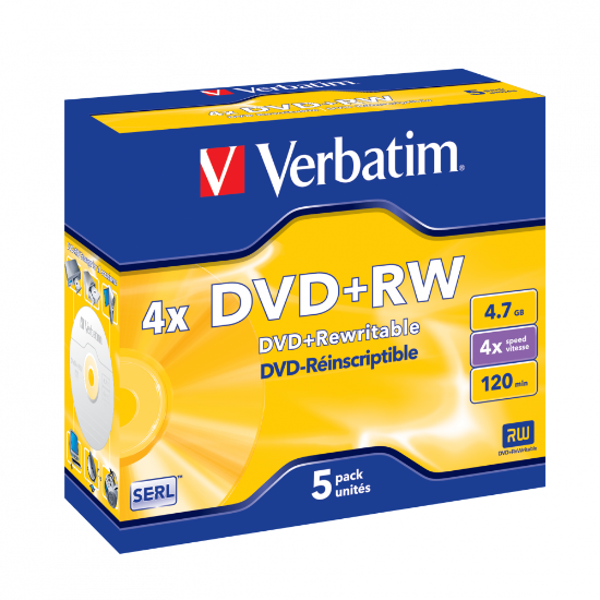Slika DVD+RW Verbatim 4.7GB 5 pack 4×, 43229