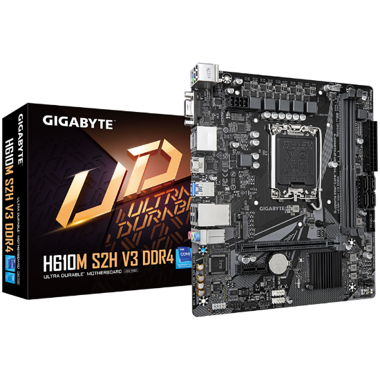 Slika GIGABYTE H610M S2H V3 DDR4, S.1700, 2xDDR4/3200MHz, PCIe 3.0, G-LAN, VGA/2xDP/HDMI, mATX