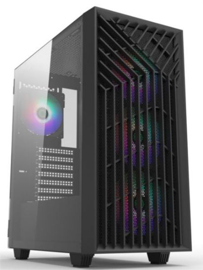 Slika NaviaTec X3 3613BK Gaming case with 4x ARGB Fans, Real Glass Side