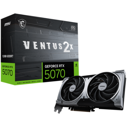 Slika GeForce RTX 5070 12GB GDDR7 192-bit MSI Ventus 2X OC, PCI-E Gen5, 3x DP 2.1, HDMI 2.1, Retail