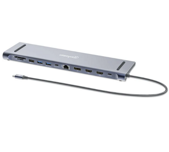 Slika Manhattan docking USB-C 12-in-1 Triple Monitor 4K