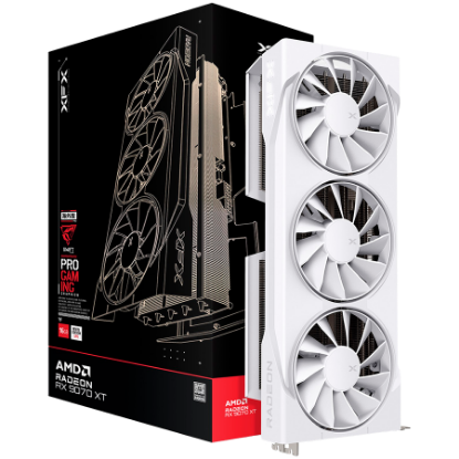 Slika AMD Radeon RX 9070XT 16GB GDDR6 XFX Swift White Triple fan Gaming Edition, HDMI, 3xDP, AMD RDNA 4
