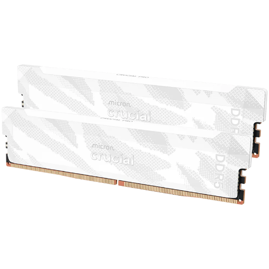 Slika DIMM DDR5 16 GB x2 Kit 6400 MHz Crucial Pro OC CL32 UDIMM White, CP2K16G64C32U5W
