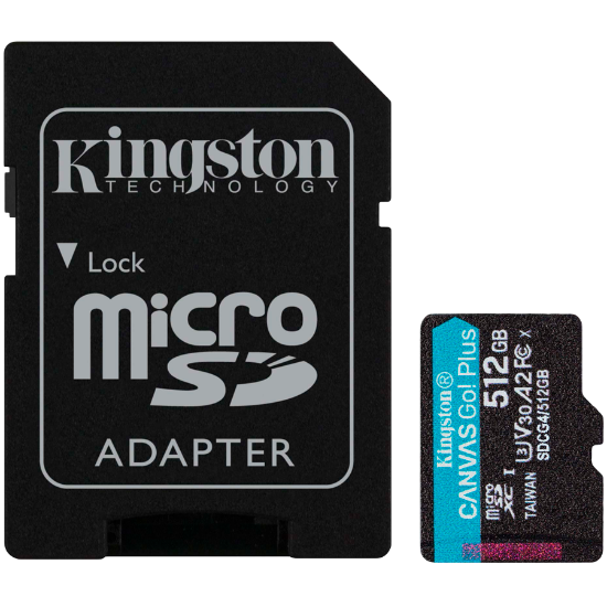 Slika Secure Digital card Micro 512 GB Kingston Canvas Go! Plus, SDCG4/512GB