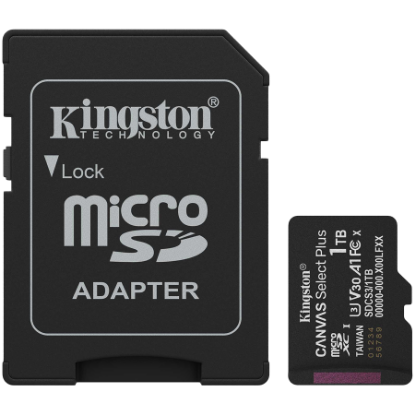 Slika Secure Digital card Micro 1 TB Kingston microSDXC Canvas Select Plus Gen3 A1 Card + adapter