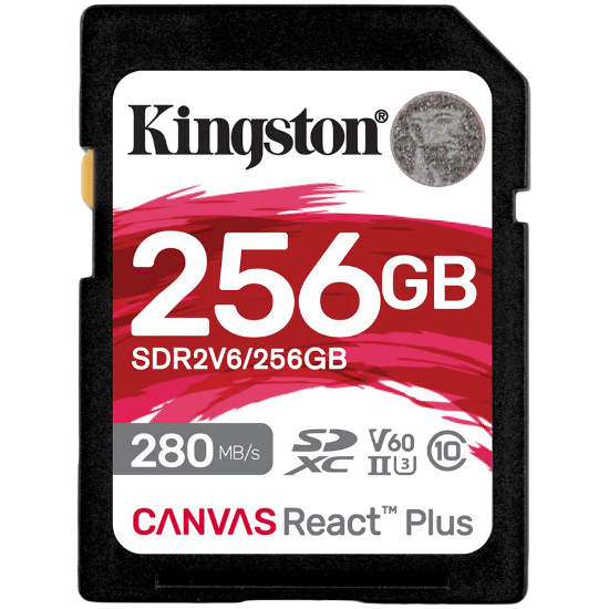 Slika Secure Digital card 256 GB Kingston Canvas React Plus SDXC UHS-II U3 V60