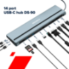 Slika USB Hub 3.0 4-port Canyon 14 in 1 hub, Type C , 3x USB-A, DP, VGA, SD, TF, Audio 3.5, 2x HDMI, RJ45