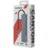 Slika USB Hub 3.0 4-port Canyon DS-17 6 in 1 HUB, 4k, USB-C Grey