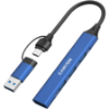 Slika USB Hub 3.0 4-port Canyon DS-02 4 in 1 HUB, USB-A/C, Blue