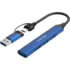Slika USB Hub 3.0 4-port Canyon DS-02 4 in 1 HUB, USB-A/C, Blue
