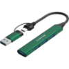 Slika USB Hub 3.0 4-port Canyon DS-02 4 in 1 HUB, USB-A/C, Green