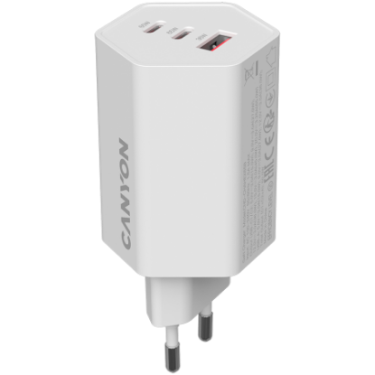 Slika USB punjač zidni CANYON HEXAGON 65 65W 2xPD 1xQC EU White