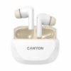 Slika CANYON headset HEXAGON 7 TWS ANC+ENC Wireless Charge White Beige