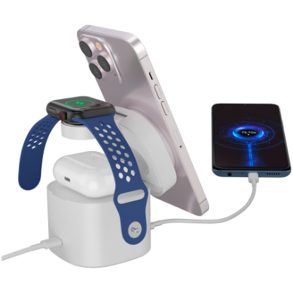 Slika Canyon 4 in 1 Wireless Charging Stand, 30W max, with 65W charger and 1M cable, white