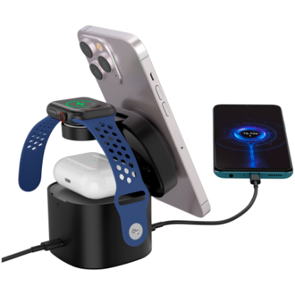 Slika Canyon 4 in 1 Wireless Charging Stand, 30W max, with 65W charger and 1M cable, black