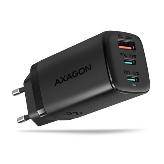 Slika USB punjač zidni AXAGON ACU-DPQ65 1xUSB-A QC4, 2xUSB-C PD 33/65W, crni