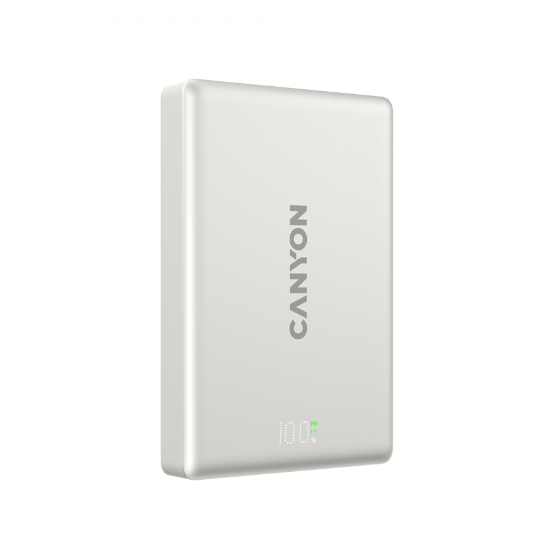 Slika Power bank CANYON magnetic OnPower 511 PD20W, 10000mAh, Aluminium Star Sivi