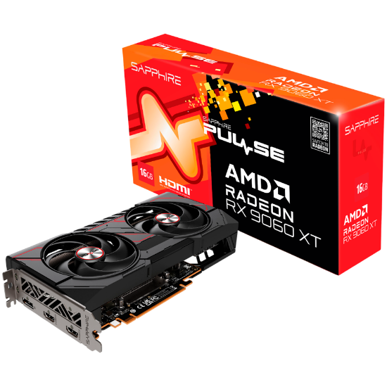 Slika AMD Radeon RX 9060 XT 16GB 128-bit GDDR6 SAPPHIRE PULSE GAMING OC DUAL HDMI / DP