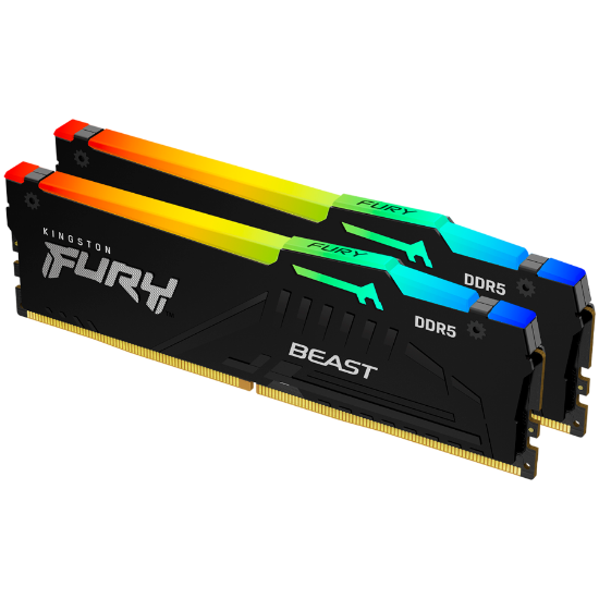 Slika DIMM DDR5 8 GB x2 Kit 6000 MHz Kingston FURY Beast RGB EXPO, KF560C30BBEAK2-16