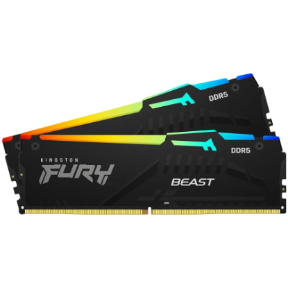 Slika DIMM DDR5 8 GB x2 Kit 5600 MHz Kingston FURY Beast RGB XMP, KF556C40BBAK2-16