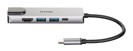 Slika USB Hub 3.0 5-port D-Link DUB-M520, 5‑in‑1 USB‑C sa HDMI/Ethernet i napajanjem