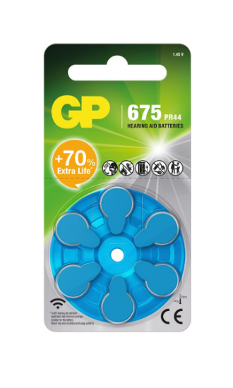 Slika PR675 GP ZA675F-ELTD6 Zinc Air Button, 6-pack