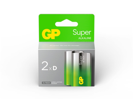 Slika D (R20) 1,5 V GP LR20-SB2 Super Alkaline, 2-pack