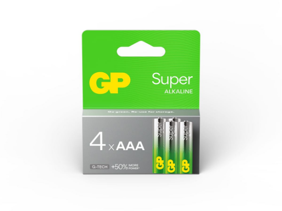 Slika AAA (R03) 1,5 V GP LR03-SB4 Super Alkaline, 4-pack