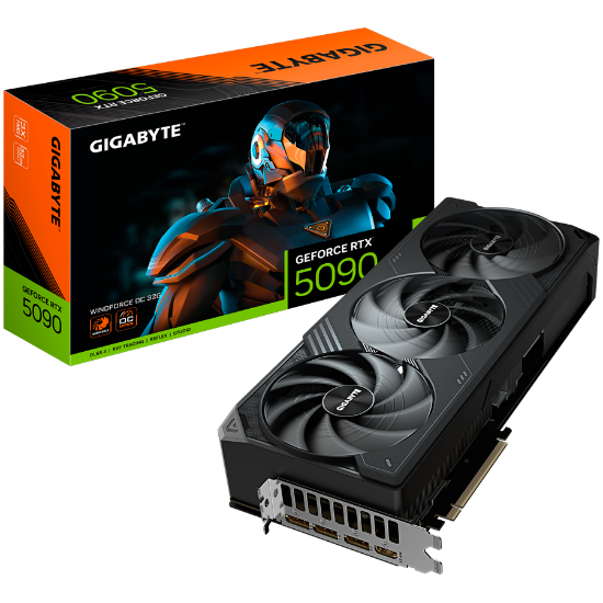 Slika GeForce RTX 5090 32GB GDDR7 512-bit Gigabyte WINDFORCE OC Black/Grey
