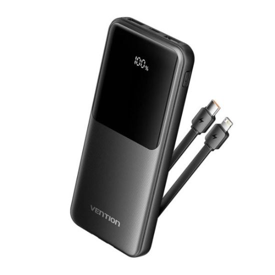 Slika Power Bank Vention, 10.000mAh, 22.5W Black LED Display Type